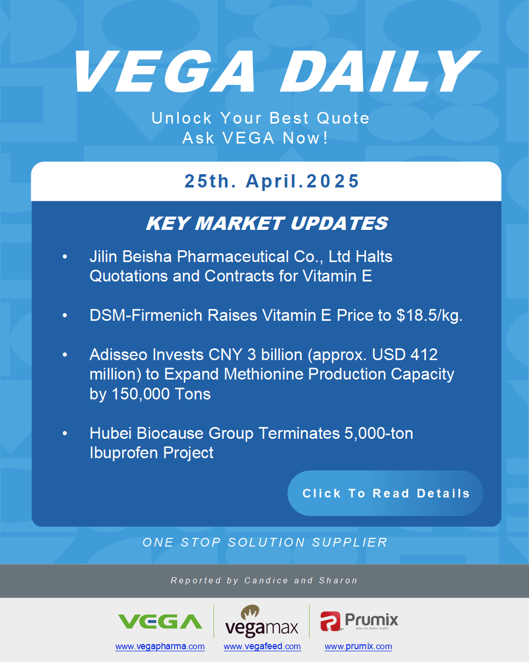 Vega Daily Dated on Apr 25th 2025 Vitamin Amino Acid APl Food Additives.png